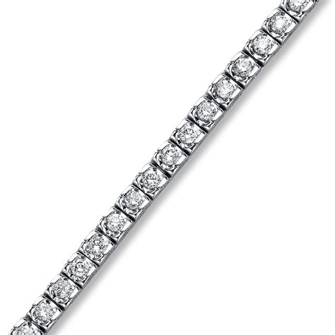 Diamond Bracelet 3 Ct Tw Round Cut 14k White Gold 111295301 Kayoutlet