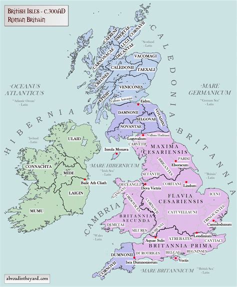 Map Of The British Isles Circa 300 Ad Map Of Britain Roman Britain