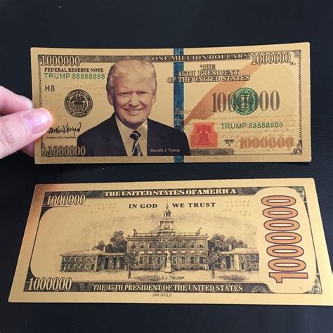 10x Donald Trump 24k Gold Plated 1 Million Dollars Bill Novelty Collection T Ebay