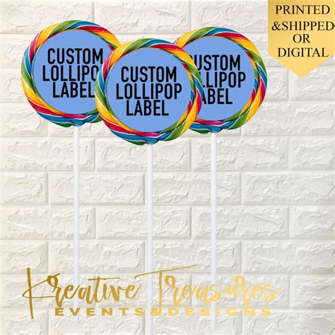Custom Lollipop Labels Custom Swirl Pops Custom Etsy