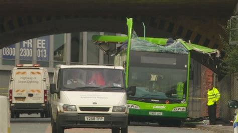 Bus Roof Torn Off In Bridge Crash In Greater Manchester Bbc News