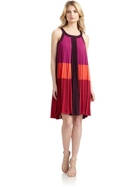 Lyst Bcbgmaxazria Kailyn Pleated Colorblock Trapeze Dress