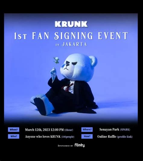 Krunk Si Beruang Biru Paling Famous Dari Yg Bakal Adakan Fan Signing