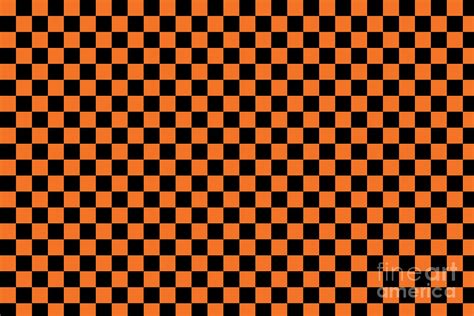 Halloween Orange And Black Checkerboard Pattern Sm Digital Art By Pipa