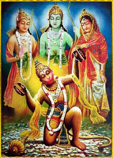 Ram Laxman Sita And Hanuman Hanuman Hindu Gods Shri Hanuman
