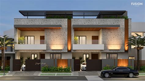 Jagjit Singh on Behance | Row house design, Modern house facades