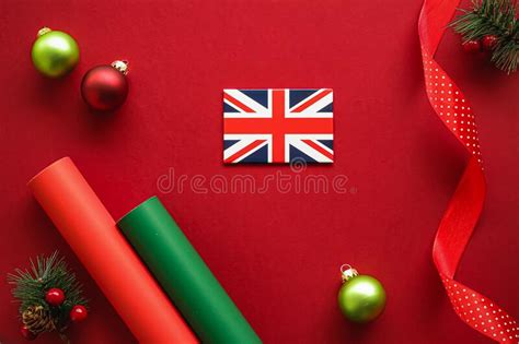 British Christmas Tradition And Holiday Design Concept Union Jack Flag