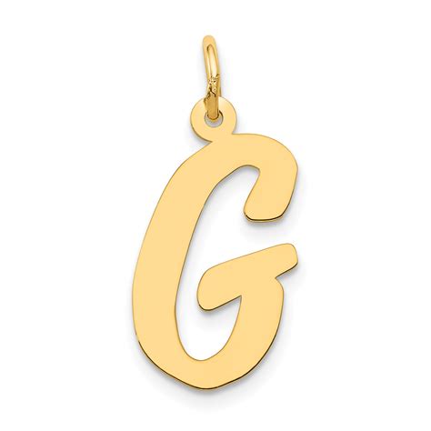 Icecarats 14k Yellow Gold Large Script Letter G Initial Monogram Name