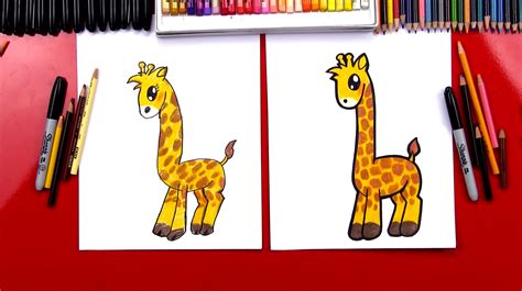 How To Draw A Cartoon Giraffe Art For Kids Hub