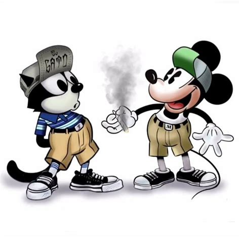 Gangster Felix The Cat And Mickey Cool Cartoon Drawings Cartoon