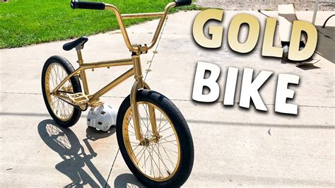 Painting My Bmx Bike Gold Youtube