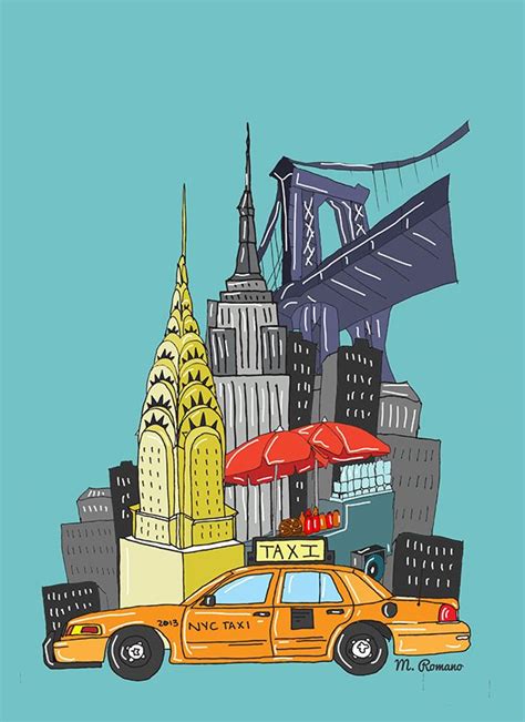 Manhattan Illustration On Behance New York Drawing New York
