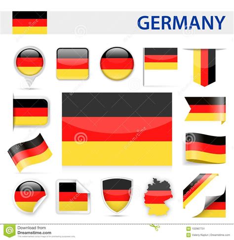 Germany Flag Vector Set stock illustration. Illustration of area ...
