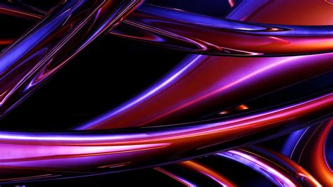 Wallpaper Digital Art Neon Abstract 3d Purple Violet Cgi Circle Lines Magenta Light