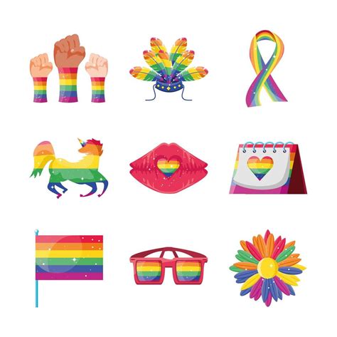 Lgbt Pride Icons Set Vector Art At Vecteezy