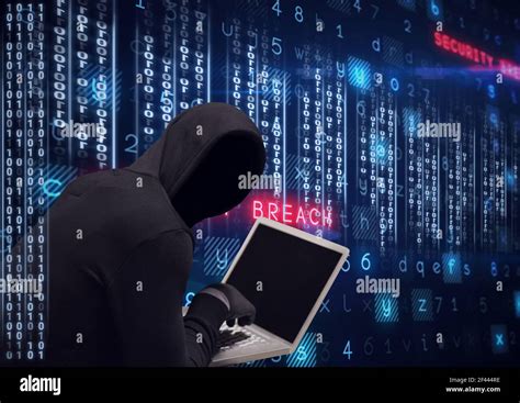 Composition Of Binary Coding And Cyber Crime Warning Text Over Hacker