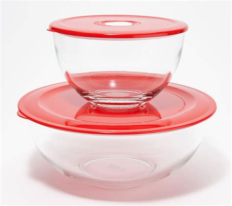Decor Set Of 2 Glass Bowls With Vented Lids