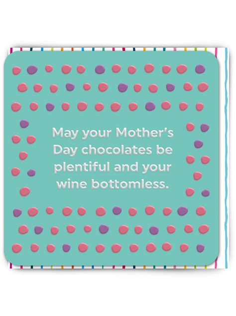 Funny Embossed Mother S Day Card Bottomless Wine By Brainbox Candy