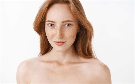 Free Photo Feminine Attractive Adult And Slim Redhead Female With Freckles And Natural Ginger
