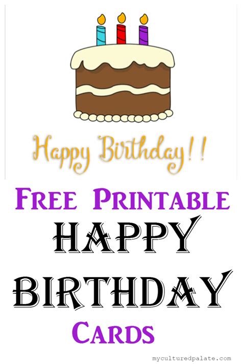 Free Printable Happy Birthday Cards Cultured Palate Free 21 Birthday