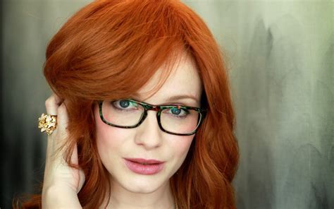 Christina Hendricks Redhead Women With Glasses Closeup Hd Wallpaper Rare Gallery