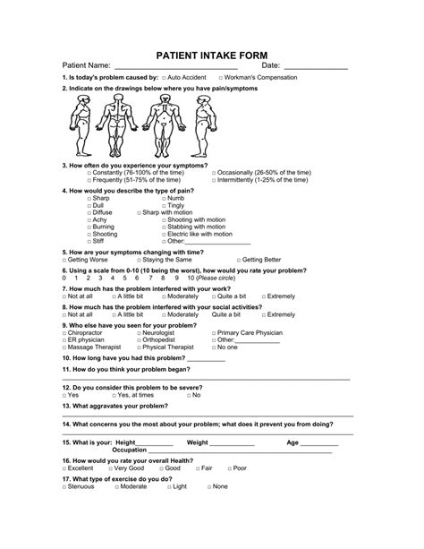 Patient Intake Form Twenty Seven Points Fill Out Sign Online And Download Pdf Templateroller