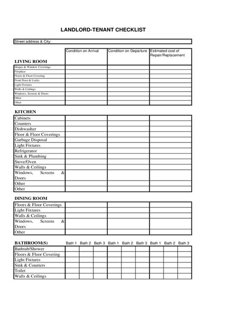 Landlord Inspection Checklist Template 6 Free Templates In Pdf Word