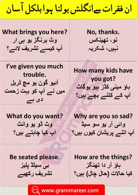 Daily Use English Sentences With Urdu Translation Pdf English