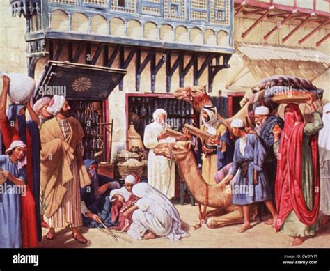 Arab Apothecary Shop Of The 8th Century Islamic Civilization Carried
