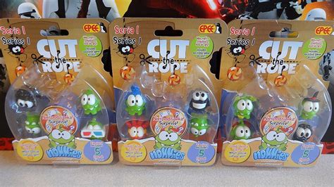 Cut The Rope Nommies Rare Collectibles Figures With Gold Om Nom Surprise Figure Series 1 Youtube