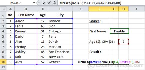 How to use the match function in excel? Excel functions : INDEX + MATCH