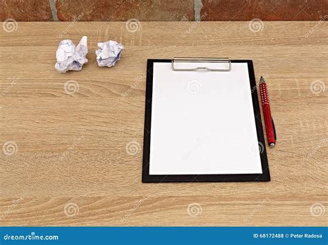 White Paper On The Table Stock Photo Image Of Wood Paper 68172488