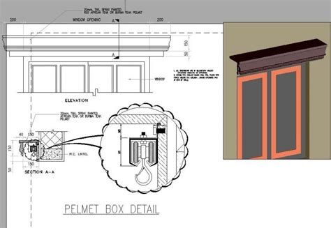 Pelmet Box Detail Elevation And Section Autocad File Cadbull