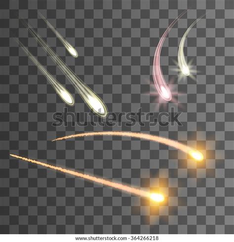 Bright Falling Shooting Stars Comets Vector Stock Vector Royalty Free