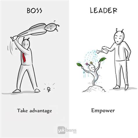 Artist Illustrates The Difference Between A Boss And A Leader In Just 8