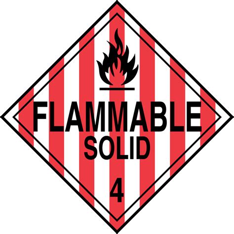 Hazard Class Flammable Solids Flammable Solid Dot Placard Mpl