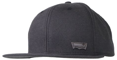 Levis Mens Cap Logo Flat Brim Adjustable Snap Back Solid Hat One Size