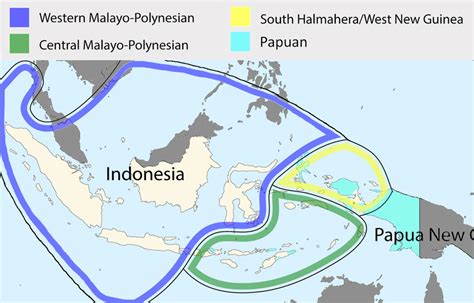 Map Of Austronesian And Papuan Languages In Indonesia Download