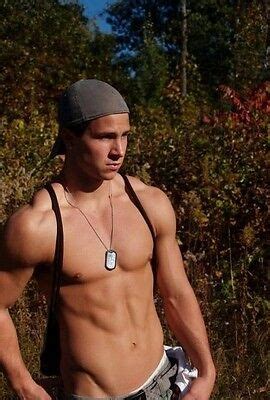 Shirtless Male Muscular Frat Guy Jock Hiking Hunk Dude V Lines Photo X C Ebay