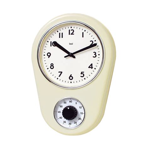 Retro Kitchen Timer Wall Clock Ivory Thomas Bai Designs Touch Of