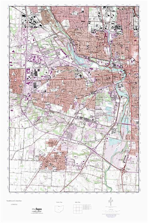 Columbus Ohio Area Map Mytopo Southwest Columbus Ohio Usgs Quad Topo