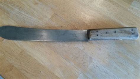 Antique I Wilson Sheffield England Wood Handle Butcher Knife