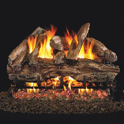 24 Red Oak Vented Log Set G4 Ember Burner Peterson Real Fyre