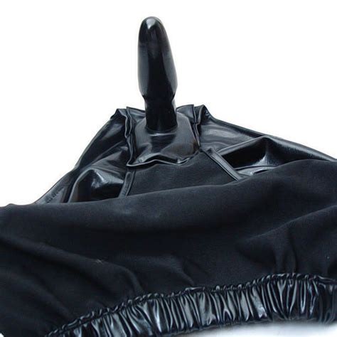 Butt Plug Underwear Panties Concealed Dildo Black Pants With Anus Plug