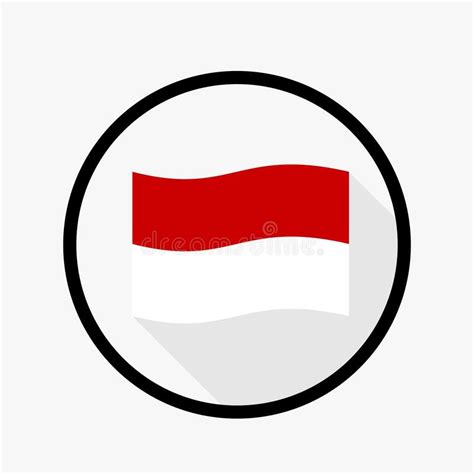 Indonesia Flag Flat Design Vector Red And White Flag Illustration