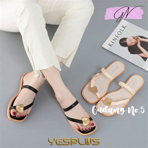 Jual GN 868 Sandal Slop Jelly Model Flat Sandal Wanita Tali Flip Flop