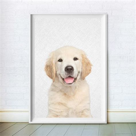 Dog Print Golden Retriever Nursery Wall Decor Baby Animal Etsy Baby