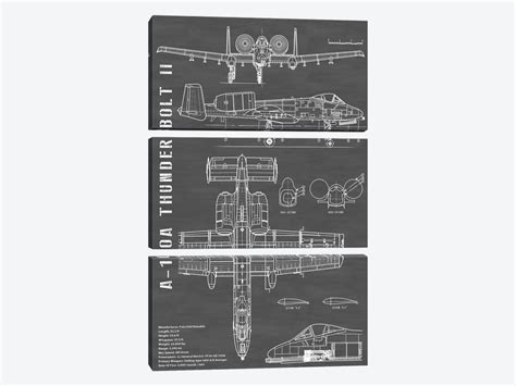 A 10 Thunderbolt Ii Warthog Airpl Canvas Print Action Blueprints