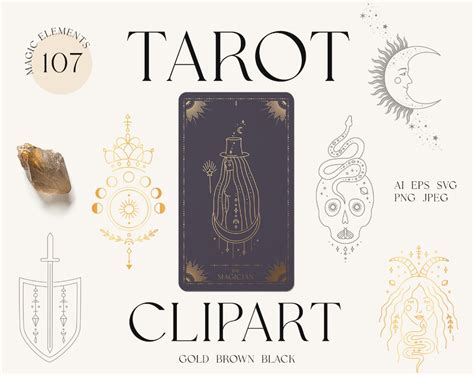 Tarot Cards Clipart Magic Clipart Celestial Tarot Card Svg Etsy