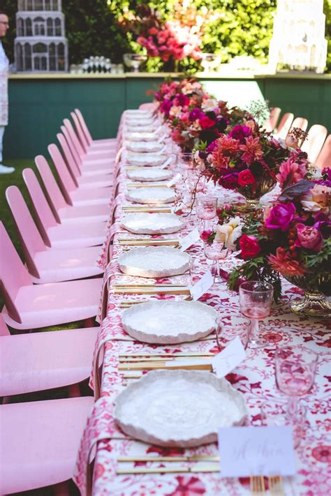 Take A Peek Inside The Biggest Parties This Week Pink Table Settings